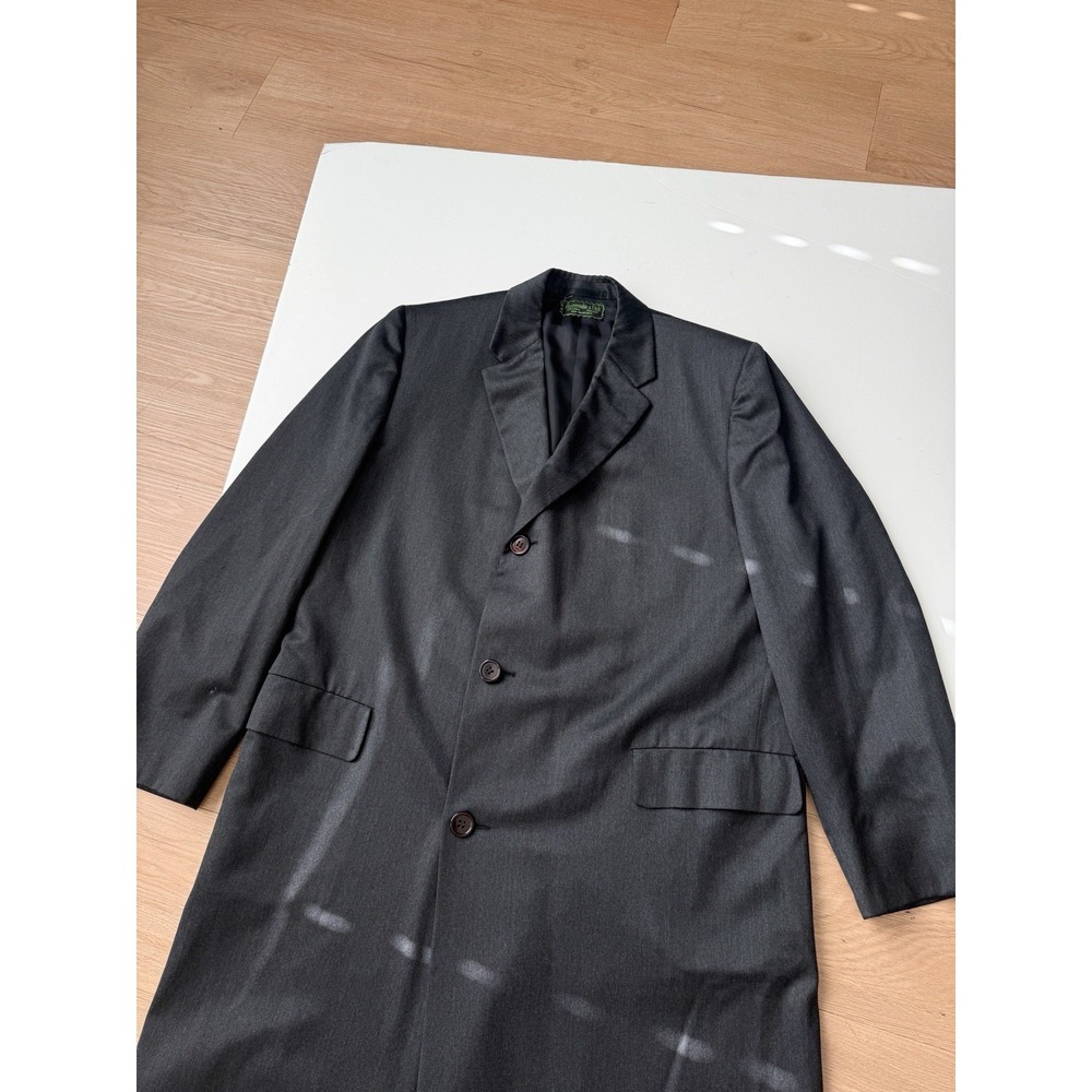 Vintage 60s Abercrombie And Fitch Blazer Trench Jacket 42 Reg /XL Grey Wool - Picture 3 of 11
